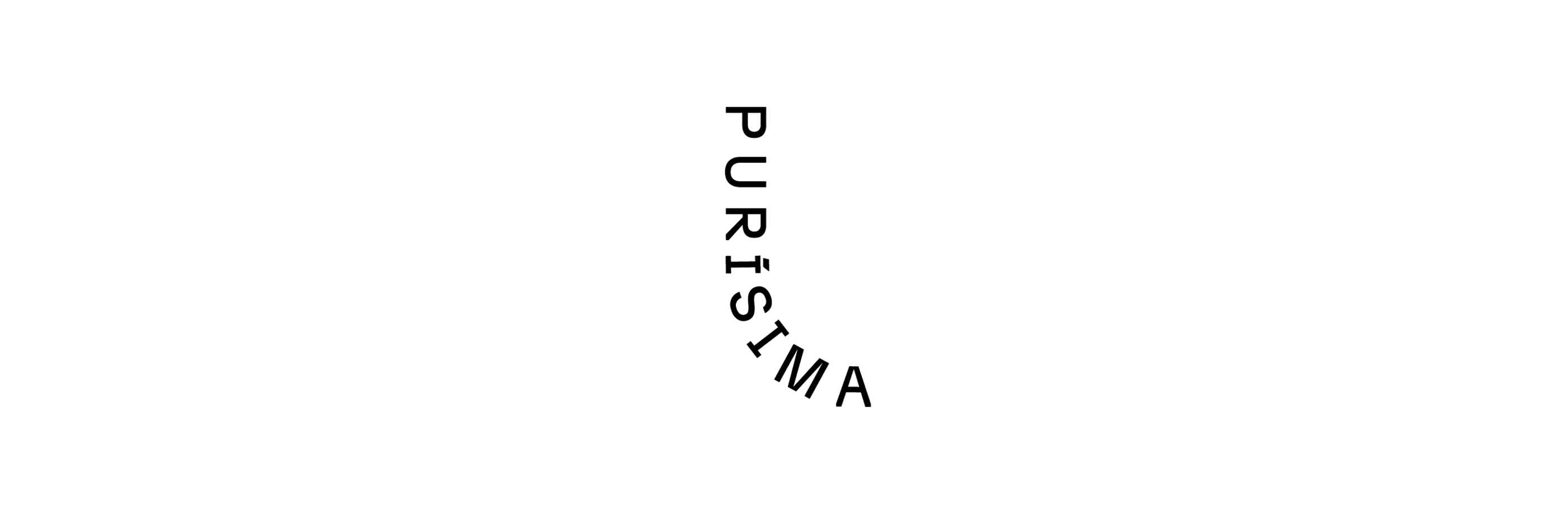 The Purísima logo - the name curves slightly to the right.