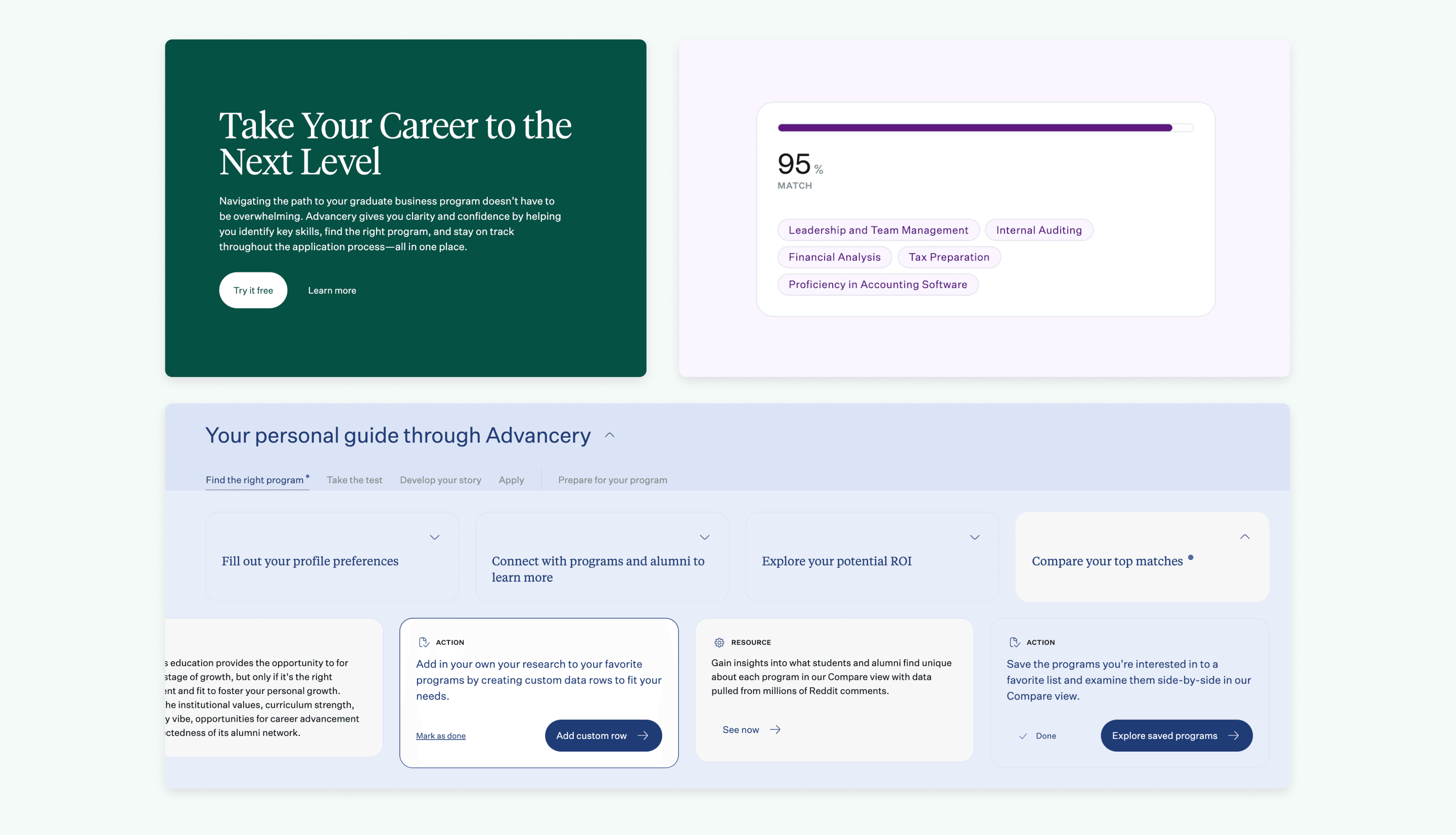 collection of components from GMAC Advancery web app