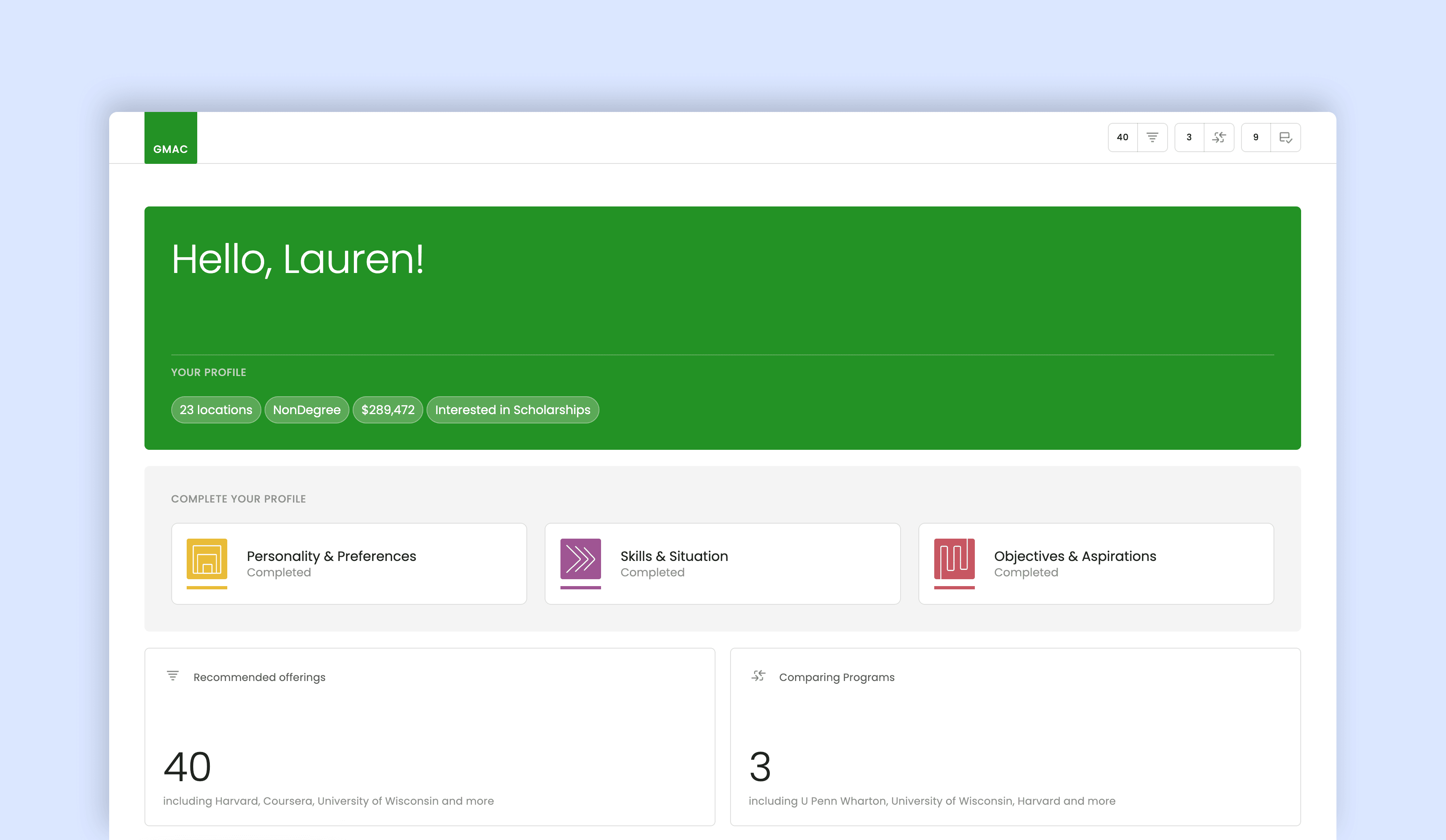 UI screengrab of of career-skills builder phase 2