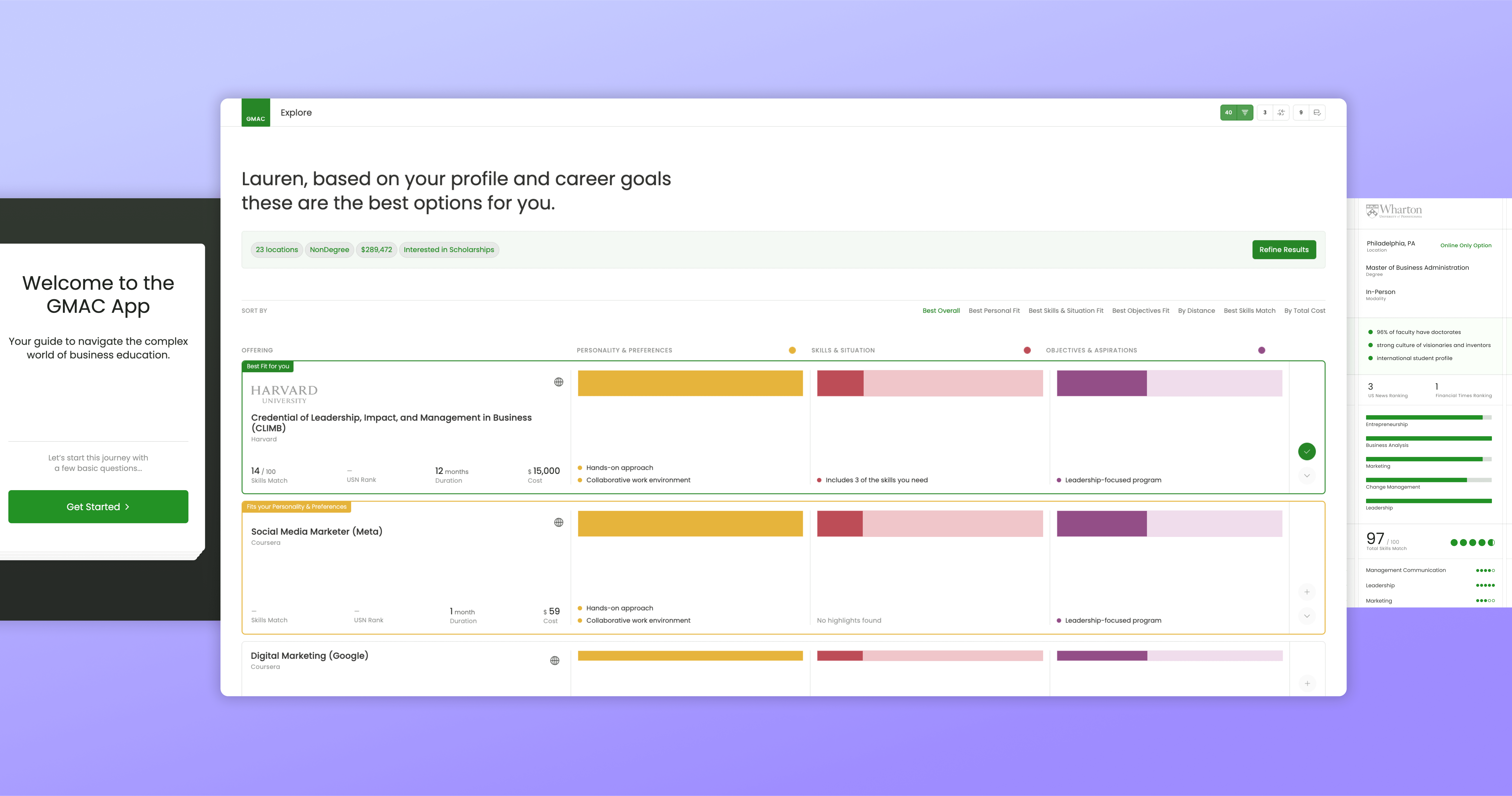 a few components from the Skills Builder prototype