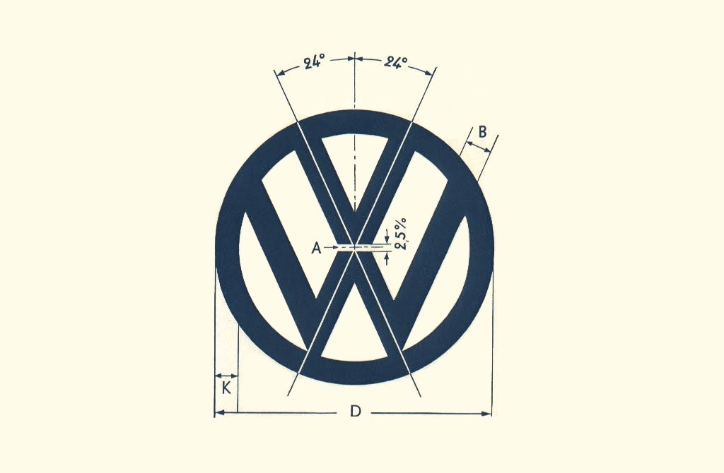 A design diagram of Volkswagen's Logo
