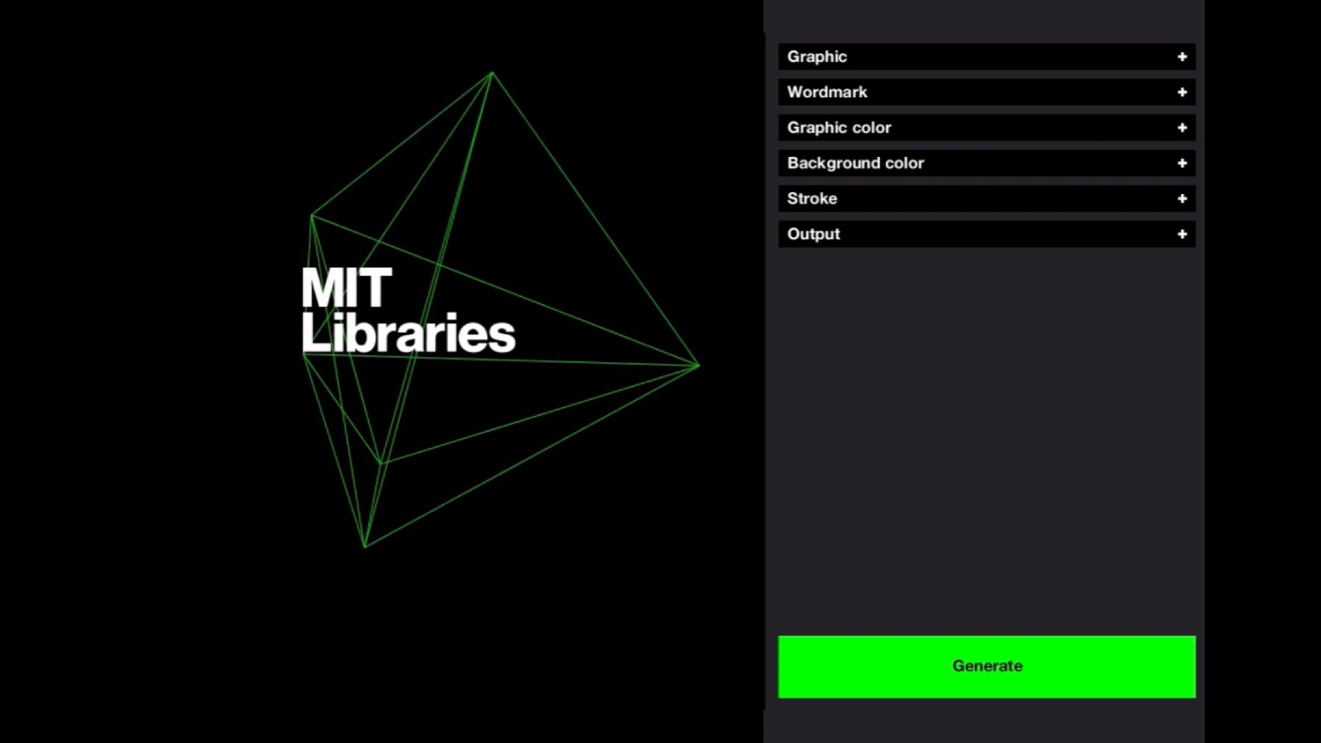Screenshot of web tool used to create MIT logos.